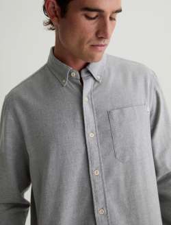 Aiden Dress Shirt Heather Grey Classic  Long Sleeve Button Up Shirt MENS TOPS Photo 3
