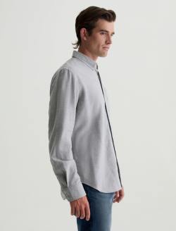 Aiden Dress Shirt Heather Grey Classic  Long Sleeve Button Up Shirt MENS TOPS Photo 4