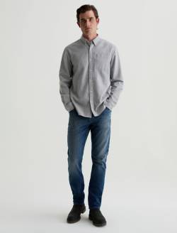 Aiden Dress Shirt Heather Grey Classic  Long Sleeve Button Up Shirt MENS TOPS Photo 5