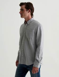 Aiden Dress Shirt Heather Grey Classic  Long Sleeve Button Up Shirt MENS TOPS Photo 7