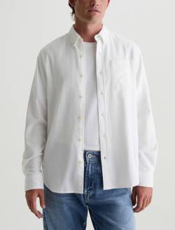 Aiden Dress Shirt White Classic  Long Sleeve Button Up Shirt MENS TOPS Photo 2