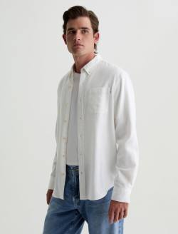 Aiden Dress Shirt White Classic  Long Sleeve Button Up Shirt MENS TOPS Photo 7