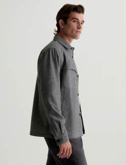 Elias Shirt Jacket Heather Charcoal Shirt Jacket MENS TOPS Photo 4