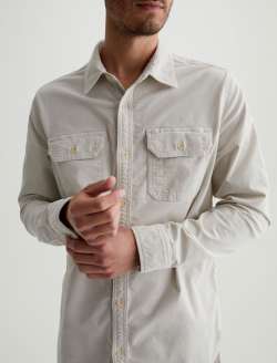 Aiden Utility Corduroy Shirt Pebble Creek Classic Button Up Corduroy Shirt MENS TOPS Photo 3