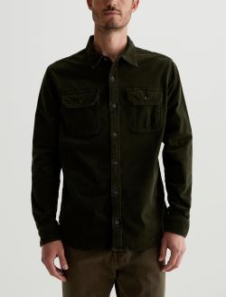 Aiden Utility Corduroy Shirt Sulfur Dried Cedar Classic Button Up Corduroy Shirt MENS TOPS Photo 2