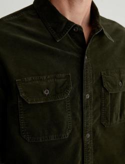 Aiden Utility Corduroy Shirt Sulfur Dried Cedar Classic Button Up Corduroy Shirt MENS TOPS Photo 6
