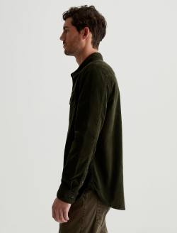 Aiden Utility Corduroy Shirt Sulfur Dried Cedar Classic Button Up Corduroy Shirt MENS TOPS Photo 7