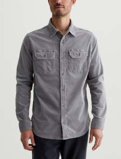 Aiden Utility Corduroy Shirt Sulfur Tuscany Stone Classic Button Up Corduroy Shirt MENS TOPS Photo 1