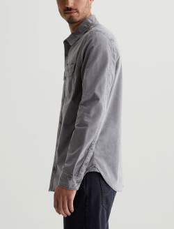 Aiden Utility Corduroy Shirt Sulfur Tuscany Stone Classic Button Up Corduroy Shirt MENS TOPS Photo 6