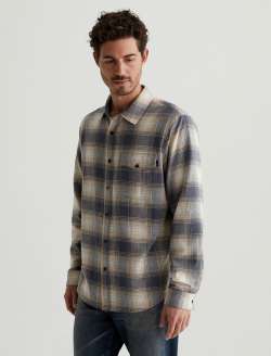 Wesley Shirt Shadow Plaid Dark Grey Multi Relaxed Long Sleeve MENS TOPS Photo 7