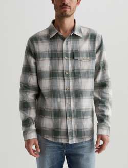 Wesley Shirt Shadow Plaid Green Multi Relaxed Long Sleeve MENS TOPS Photo 2