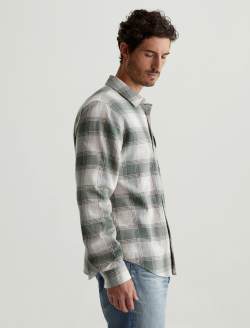 Wesley Shirt Shadow Plaid Green Multi Relaxed Long Sleeve MENS TOPS Photo 7