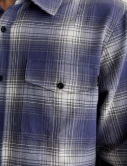 Wesley Shirt Shadow Plaid Navy Multi Relaxed Long Sleeve MENS TOPS Photo 6