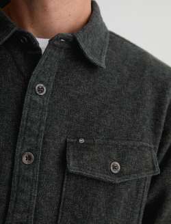 Wesley Utility Shirt Heather Charcoal Relaxed Long Sleeve MENS TOPS Photo 6