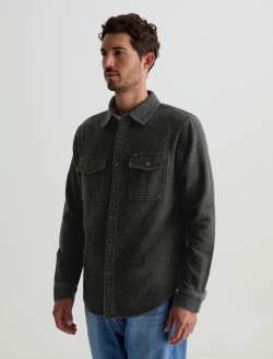 Wesley Utility Shirt Heather Charcoal Relaxed Long Sleeve MENS TOPS Photo 7