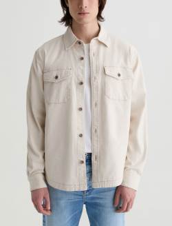Elias Shirt Jacket Natural Oversized Shirt Jacket MENS TOPS Photo 1