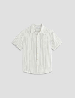 Wesley Short Sleeve Shirt Micro Blue/White Stripe Relaxed Button-Up Shirt MENS TOPS Photo 1