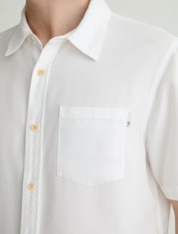 Wesley Short Sleeve Shirt Sandy White Relaxed Button-Up Shirt MENS TOPS Photo 6