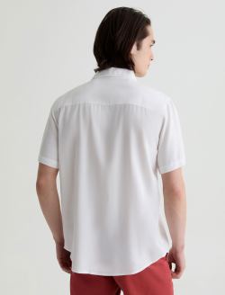 Wesley Short Sleeve Shirt Sandy White Relaxed Button-Up Shirt MENS TOPS Photo 8