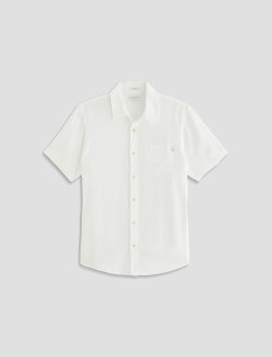 Wesley Short Sleeve Shirt Sandy White Relaxed Button-Up Shirt MENS TOPS Photo 1