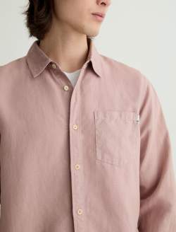 Wesley Shirt Desert Mauve Relaxed Long Sleeve MENS TOPS Photo 6