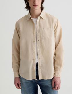 Wesley Shirt Natural Ivory Relaxed Button-Up Shirt MENS TOPS Photo 2