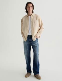 Wesley Shirt Natural Ivory Relaxed Long Sleeve MENS TOPS Photo 4