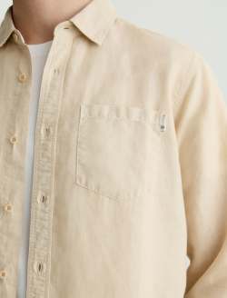 Wesley Shirt Natural Ivory Relaxed Long Sleeve MENS TOPS Photo 6