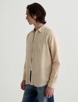 Wesley Shirt Natural Ivory Relaxed Long Sleeve MENS TOPS Photo 7