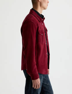 Elias Shirt Jacket Cherry Swing Relaxed Suede Western Overshirt MENS TOPS Photo 4