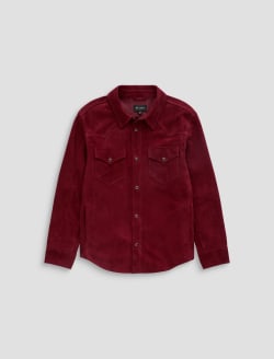 Elias Shirt Jacket Cherry Swing Relaxed Suede Western Overshirt MENS TOPS Photo 1
