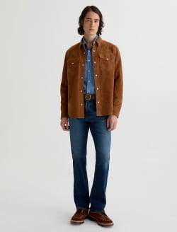 Elias Suede Shirt Jacket Canyon Amber Suede Relaxed Western Shirt Jacket MENS TOPS Photo 5