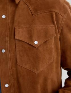 Elias Suede Shirt Jacket Canyon Amber Suede Relaxed Western Shirt Jacket MENS TOPS Photo 6