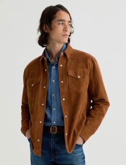 Elias Suede Shirt Jacket Canyon Amber Suede Relaxed Western Shirt Jacket MENS TOPS Photo 7