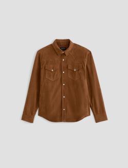 Elias Suede Shirt Jacket Canyon Amber Suede Relaxed Western Shirt Jacket MENS TOPS Photo 1