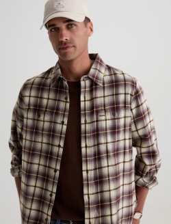Mason Work Shirt Purple Multi Classic Button Up MENS TOPS Photo 3