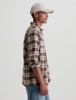 Mason Work Shirt Purple Multi Classic Button Up MENS TOPS Photo 4