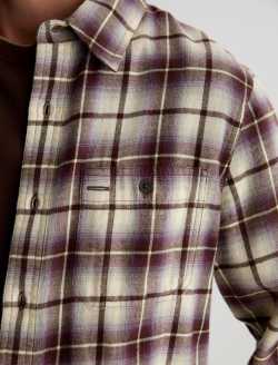 Mason Work Shirt Purple Multi Classic Button Up MENS TOPS Photo 6