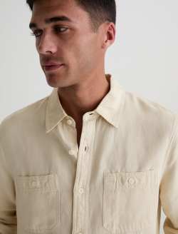 Mason Work Shirt Champagne Classic Button Up MENS TOPS Photo 6