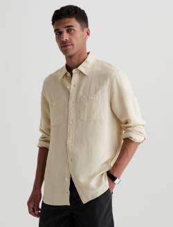 Mason Work Shirt Champagne Classic Button Up MENS TOPS Photo 7