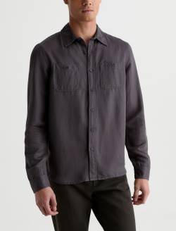 Mason Work Shirt Evening Smoke Easy Linen Button Down MENS TOPS Photo 2