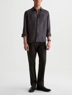 Mason Work Shirt Evening Smoke Easy Linen Button Down MENS TOPS Photo 5
