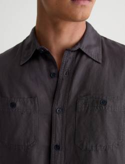 Mason Work Shirt Evening Smoke Easy Linen Button Down MENS TOPS Photo 6