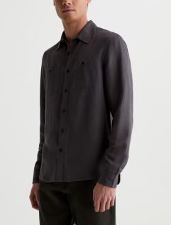 Mason Work Shirt Evening Smoke Easy Linen Button Down MENS TOPS Photo 7