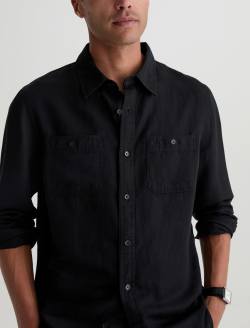 Mason Work Shirt True Black Classic Button Up MENS TOPS Photo 3