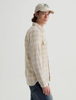 Curtis Work Shirt Natural Multi Utility Button Down MENS TOPS Photo 4