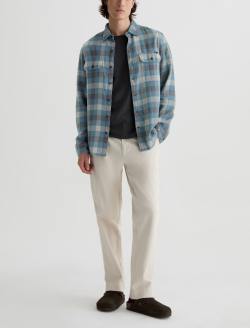 Curtis Work Shirt Blue Multi Utility Linen Button Down MENS TOPS Photo 5