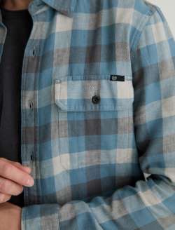 Curtis Work Shirt Blue Multi Utility Linen Button Down MENS TOPS Photo 6