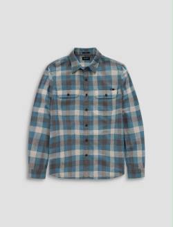 Curtis Work Shirt Blue Multi Utility Linen Button Down MENS TOPS Photo 1