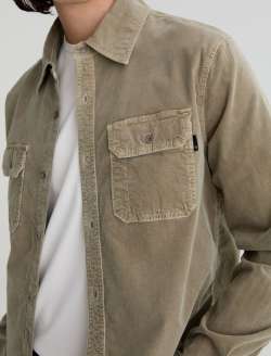 Curtis Corduroy Work Shirt Sulfur Industrial Taupe Corduroy Classic Fit MENS TOPS Photo 6